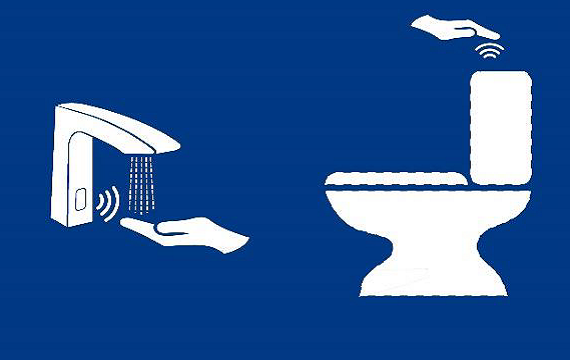 Touchless taps and flushing systems in common area